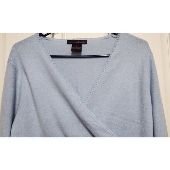 Willie Smith Cashmere Blue V Neck Sweater - Picture 2 of 6